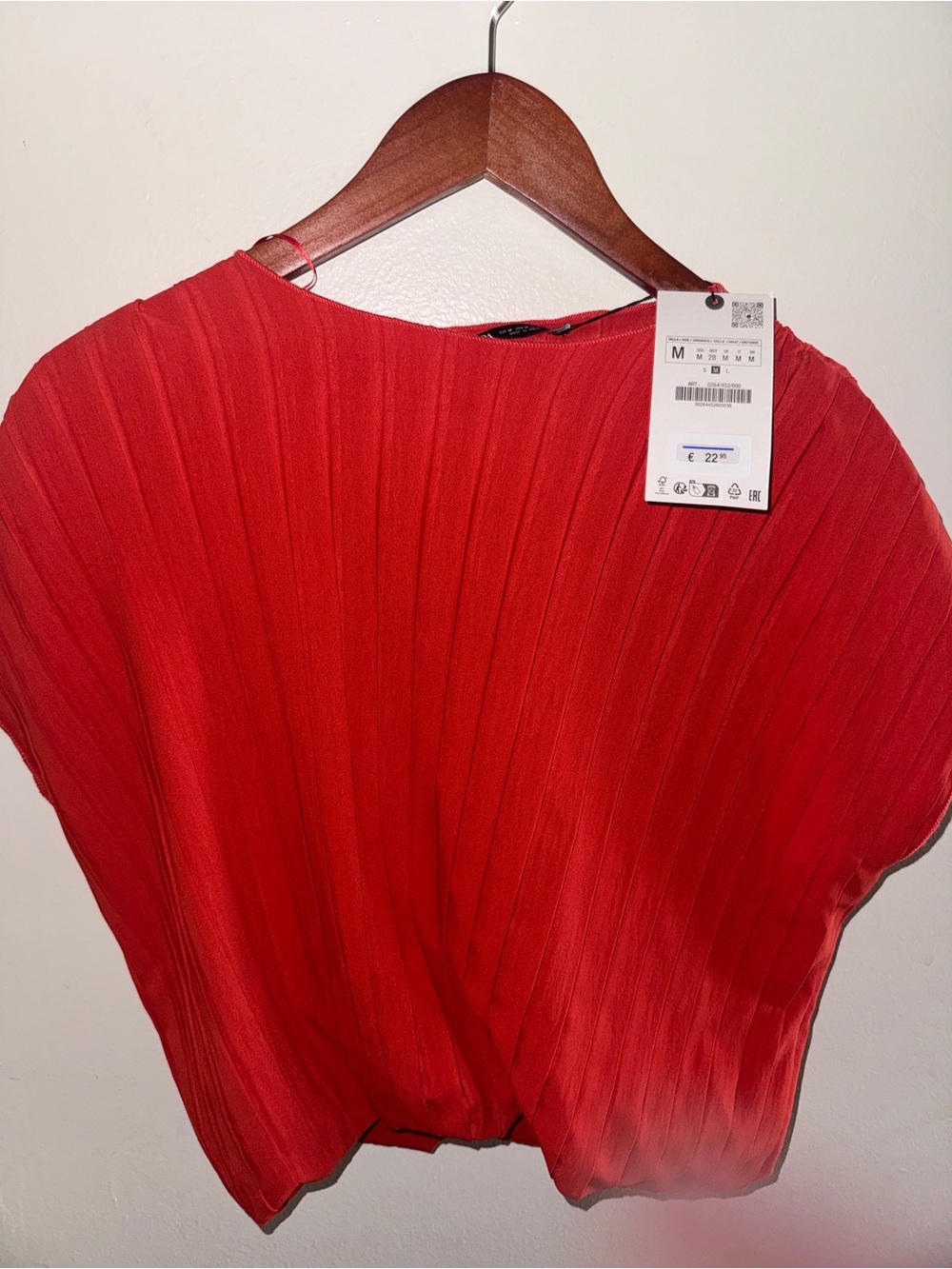 Zara Burnt Orange Pleated Top